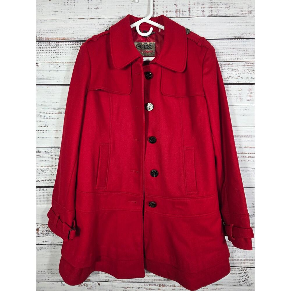 VTG Y2K Guess Pea Coat Red Women's Coat Size Women's Size Large